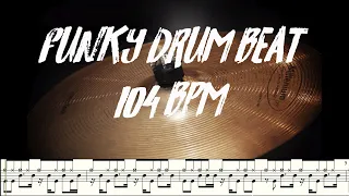 Funk drum beat 104 bpm