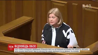 Ірину Геращенко здивувала реакція ОБСЄ на затримання Кирила Вишинського