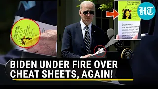 Joe Biden caught with crib notes again, this time with vetted questions from journalists | Details