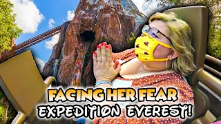 Wife FACES FEAR of Expedition Everest Roller Coaster! Disney World Vlog 2021