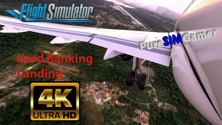 Microsoft Flight Simulator 2020 - * 4K ULTIMATE GRAPHICS * - Hard Banking Landing