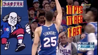 76ers vs Wizards | 1st HALF | Ben Simmons| 11pts/11Reb/1Ast | 29th Nov NBA