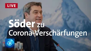 Bayerns Ministerpräsident Söder zu neuen Maßnahmen-Verschärfungen in der Corona-Pandemie