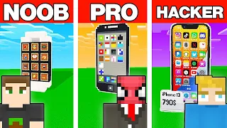 NOOB VS PRO VS HACKER DEVASA TELEFON YAPI KAPIŞMASI - Minecraft