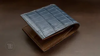 [Leather Craft] Making croco leather men's bifold wallet 