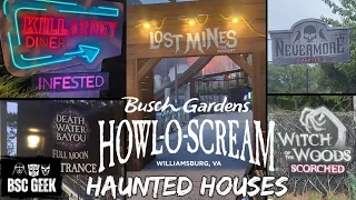 FULL WALKTHROUGH OF ALL 5 HAUNTED HOUSES AT BUSCH GARDENS HOWL-O-SCREAM