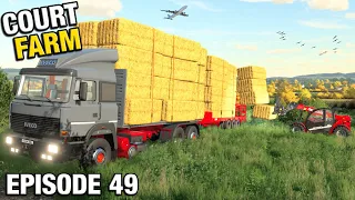 LOADING BALES ONTO THE FLATBED IVECO Court Farm Country Park FS22 Ep 49