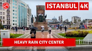 Istanbul 2023 City Center Istiklal Street Walking Tour May 2023 |4k UHD 60fps|Taksim Heavy Rain