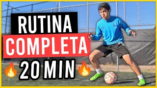 ⚽ MEJORA tu RESISTENCIA y TÉCNICA INDIVIDUAL - RUTINA de ENTRENAMIENTO COMPLETA (20min) para FÚTBOL