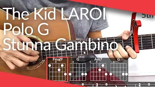 NOT SOBER (The Kid LAROI, Polo G, Stunna Gambino) Guitar Tutorial | Tab, Chords
