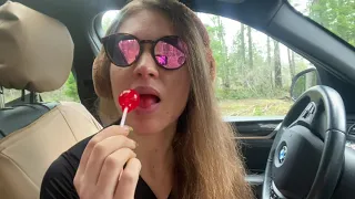 ASMR lollipop in the car | Intense Mouth Sound | relaxing