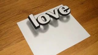 Simple 3D Graffiti how to draw the illusion of LOVE