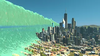 500.0 MEGA TSUNAMI VS. Coastal City ! | Cities: Skylines Tsunami #248