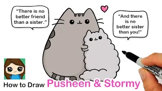 How to Draw Pusheen and Stormy ❤️Best Friends Hugging