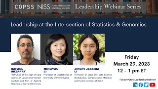 COPSS NISS Leadership at the Intersection of Statistics & Genomics, March 29, 2024