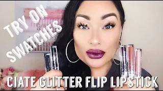 CIATE GLITTER FLIP LIQUID LIPSTICK REVIEW | TRY ON & SWATCHES