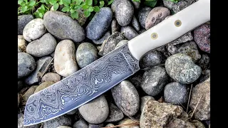 Forging A Damascus San-Mai Mini Parang Style Blade ~ Bladesmithing And Knifemaking Step By Step