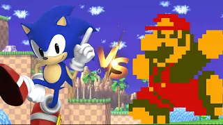 Classic Sonic Vs Classic 8-Bit Mario [Requested] [Super Smash Brothers Ultimate]