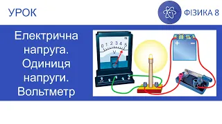 Фізика 8. Урок - Електрична напруга. Одиниця напруги. Вольтметр. Презентація для 8 класу