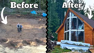 1 YEAR TIMELAPSE - Building Our Cabin Home with No Experience