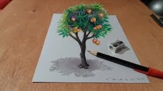 3d Mango Tree Drawing - Trick Art On Paper