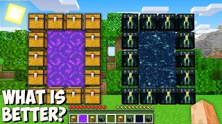 Which CHEST NETHER vs END PORTAL is BETTER in Minecraft? I found GIANT SECRET NEW PORTAL!