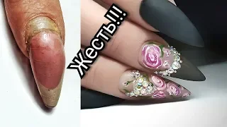 AGAIN ADHESIVE ON Nails / Work of Another Master / Acrylic Correction / Victoria Avdeeva