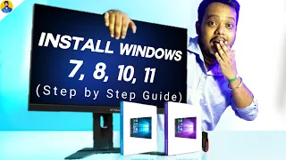 How To Install Windows 7, 8.1, 10 & 11 For FREE !! Using USB Pendrive !! Step By Step Guide 2023