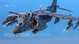AV-8B Harrier Attack Aircraft Take Off and Flight Operations