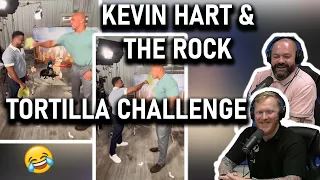 Kevin Hart & The Rock Try The Tortilla Slap Challenge REACTION!! | OFFICE BLOKES REACT!!