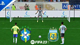 BRAZIL VS ARGENTINA ! FIFA 23 ! NEYMAR VS MESSI ! PENALTY SHOOTOUT ! WOLRD CUP FINAL 4K