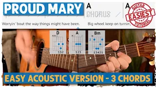 "Proud Mary" 3-Chord Song on Guitar + Easy Riff