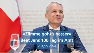 «100 Tage im Amt»: Medienkonferenz mit Bundesrat Beat Jans