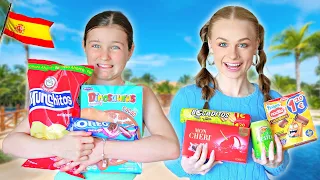 Trying SPANISH Snacks & Candy on Vacation! | Family Fizz