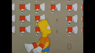 Bart testing the megaphone but it is a revolution my comrades