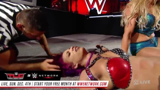 Sasha Banks vs  Charlotte Flair – Raw Women’s Title Falls Count Anywhere Match  Raw, Nov  28, 2016