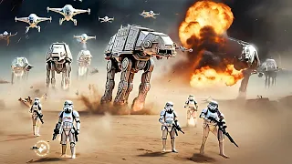 Storm Troopers, AT-ATs VS 500K Rebel Soldiers, X-wings & Tauntauns | Battle Simulator 2