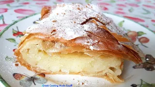 How to make Greek Bougatsa easy - Creamy Custard Pie - Μπουγάτσα