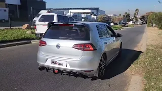 VW GOLF 7 GTi stage 2 with Full exhaust and Downpipe (pops and bangs)