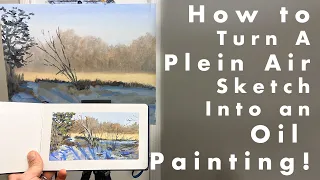 How to Turn a Plein Air Gouache Painting into a Studio Oil Painting