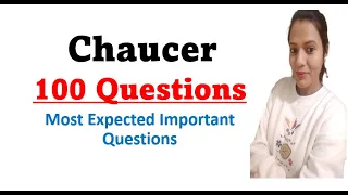 GIC  प्रवक्ता I English Literature I Chaucer 100 Questions/Answers I Most Expected for Exam