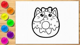How to Draw Cute and Adorable Kitten Donuts Easily