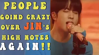 People going crazy over JIN'S high notes in 'YOUR EYES TELL'