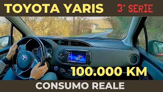 TOYOTA YARIS 3° serie |  consumo con 100.000 km