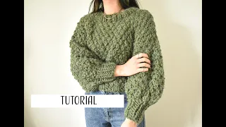 KNITTED SWEATER IN CIRCULAR NEEDLES || Tutorial