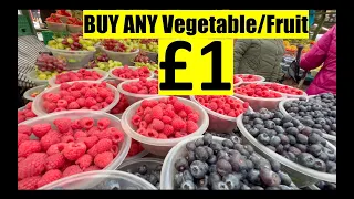 £1 Bullring Open Market |Vegetable and Fruit market, Birmingham, England, UK | Walk Tour 4K