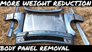 Turning the weight reduction up to 11. Also I broke the car... E36 Death Kart car build part 3.