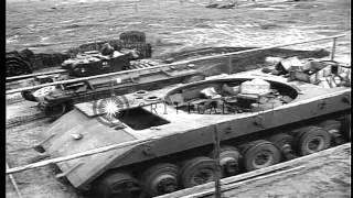 Allies test German Armor at the Henschel tank testing grounds,Haustenbeck, German...HD Stock Footage