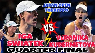 JUST IN:IGA SWIATEK VS VERONIKA KUDERMETOVA |QUARTER FINAL | TORAY PAN PACIFIC OPEN TOKYO JAPAN2023