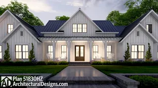 3000 Sq Ft Modern Farmhouse Plan 51830HZ with 4 Bedrooms + Walkthrough Tour